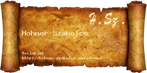 Hohner Szabolcs névjegykártya